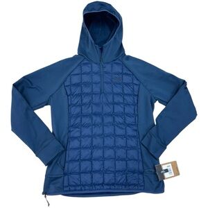 The North Face thermoball Quilted Hybrid Half-Zip Hoodie - Blue slim fit
